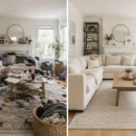 person feeling stressed in messy cluttered room