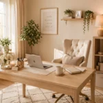 home office ideas for women cozy aesthetic workspace setup