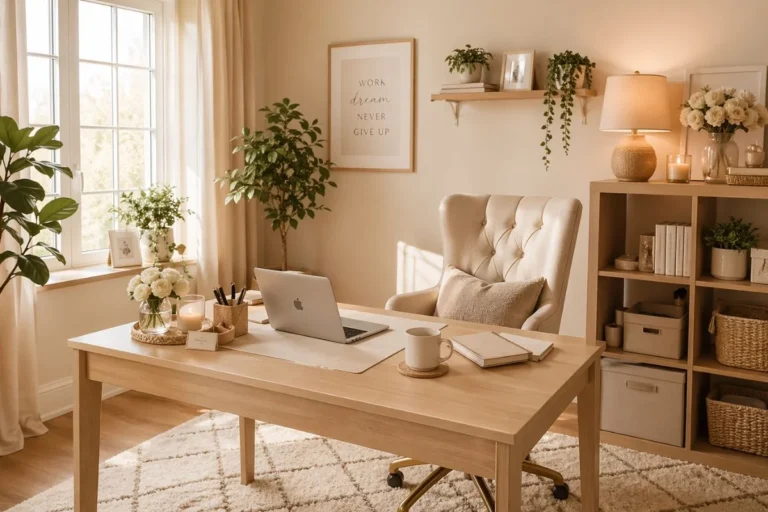 home office ideas for women cozy aesthetic workspace setup