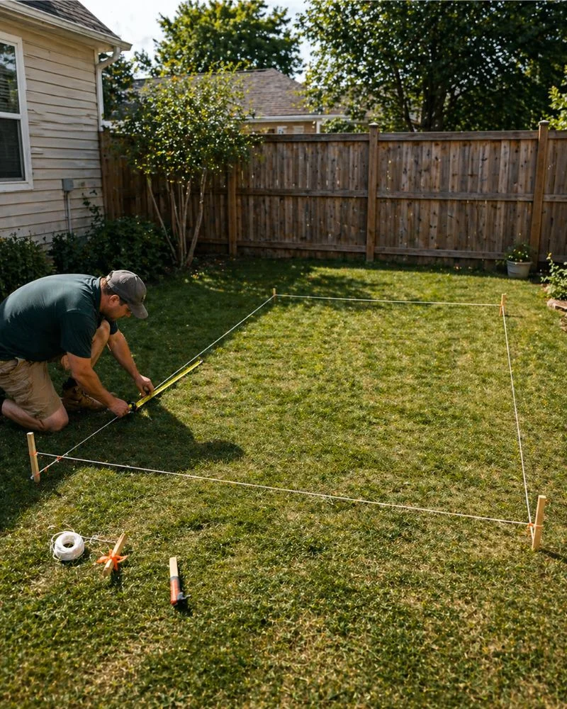 Measuring backyard space to plan the DIY pergola layout