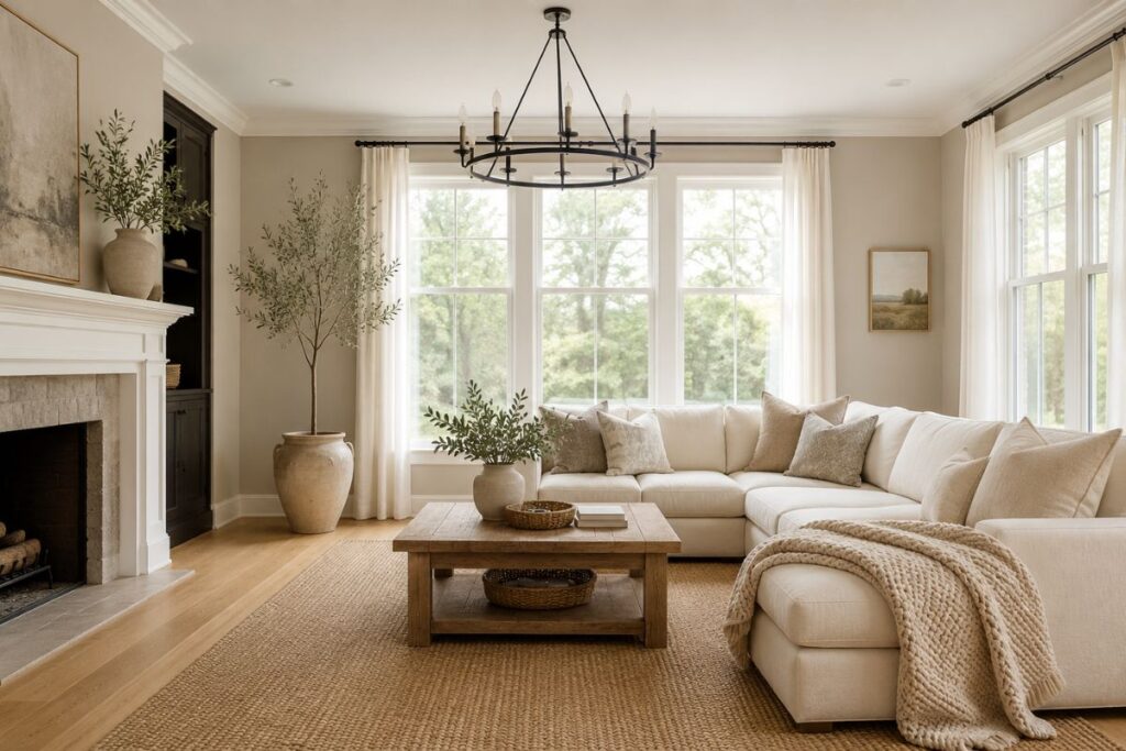 Best greige paint colors in a modern living room