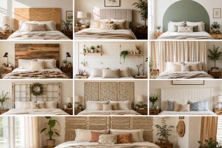 Easy and cheap DIY headboard ideas for a budget bedroom makeover